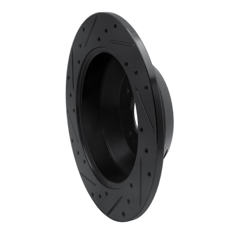 Hyundai Santa Fe XL Brake Rotor (1) - Rear Right - R1 Concepts - Drilled & Slotted - Black - `10-`21